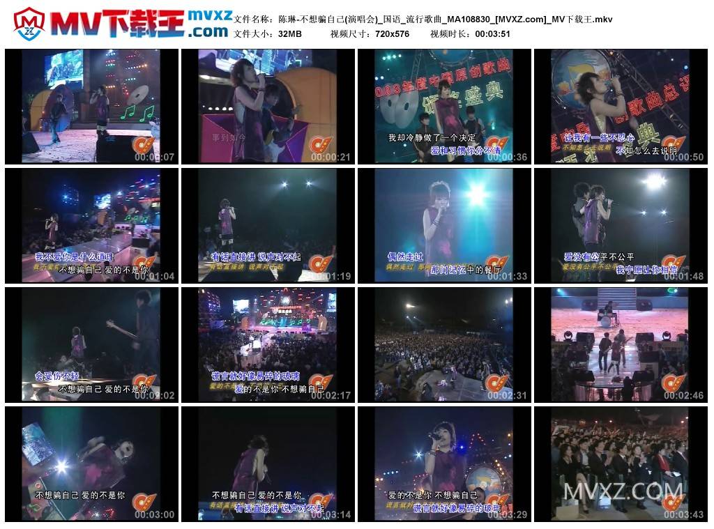 陈琳-不想骗自己(演唱会)_国语_流行歌曲_MA108830
